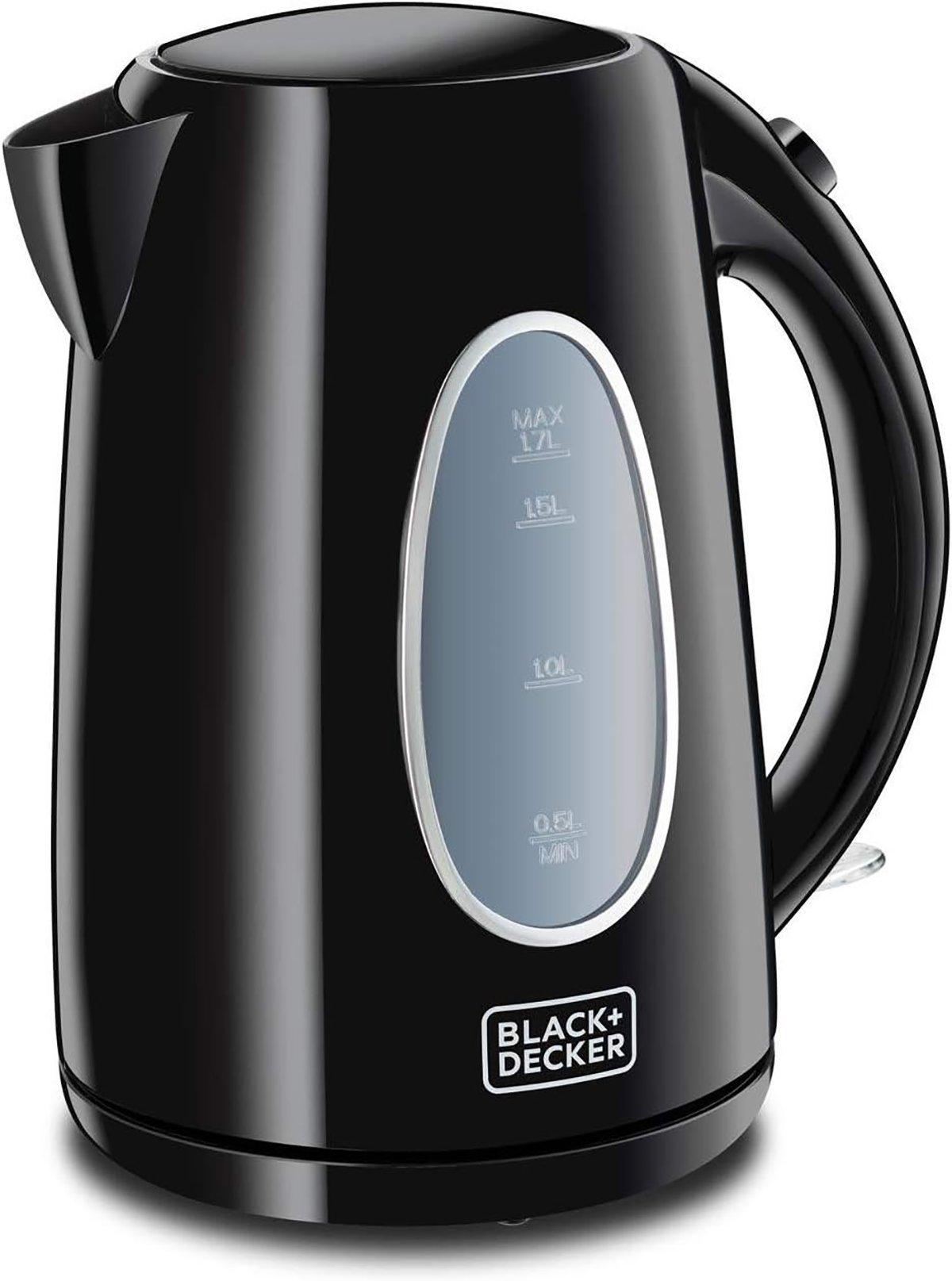 Black Decker 1.7L Electric Jug Kettle Plastic Body 2200W Black eXtra